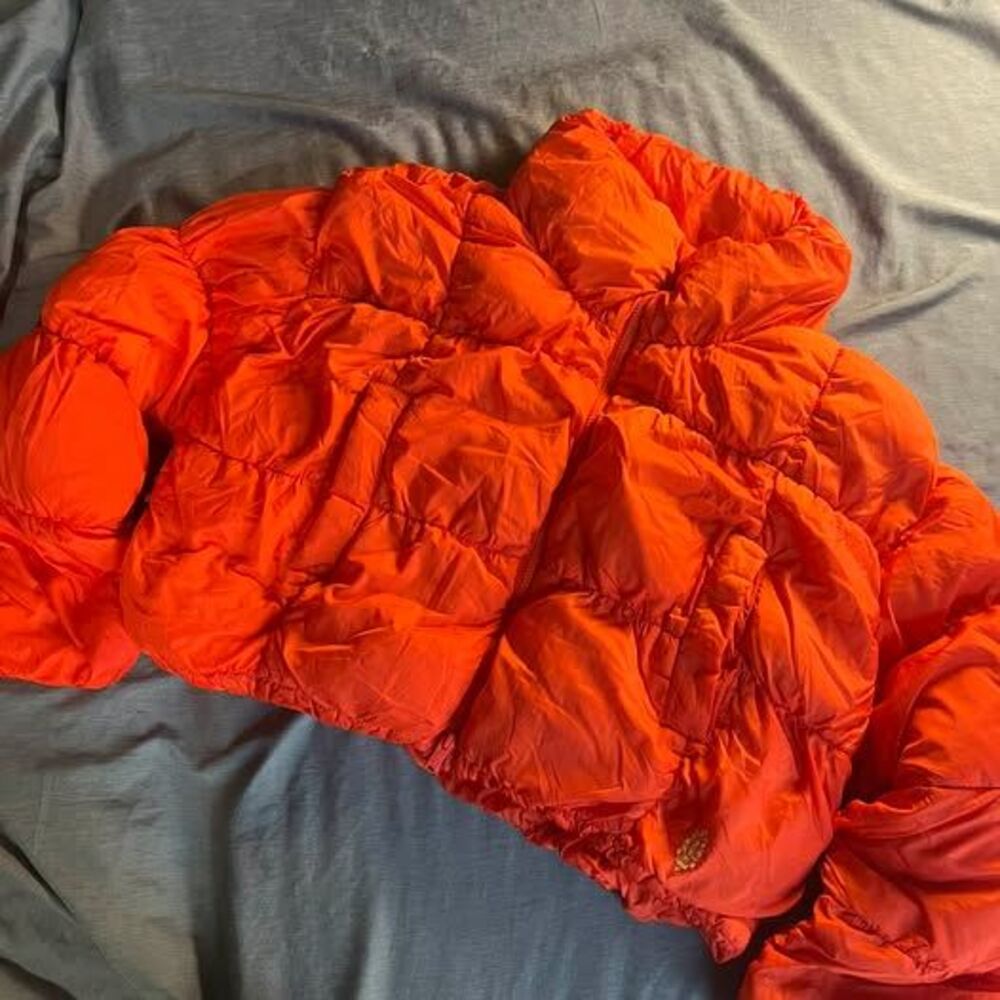 Free People Movement In A Bubble Puffer Jacket Flame Orange Small PrimaLoft *rea